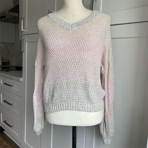 One Grey Day Women's XS Multicolor V-Neck Cropped Pullover Sweater Casual